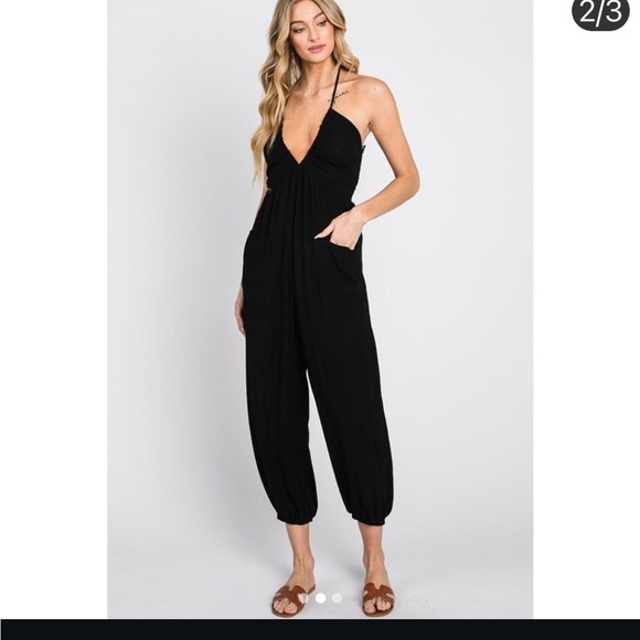 Ooh La Luxe Sinclair jumpsuit in a size small, color black - Picture 3 of 7